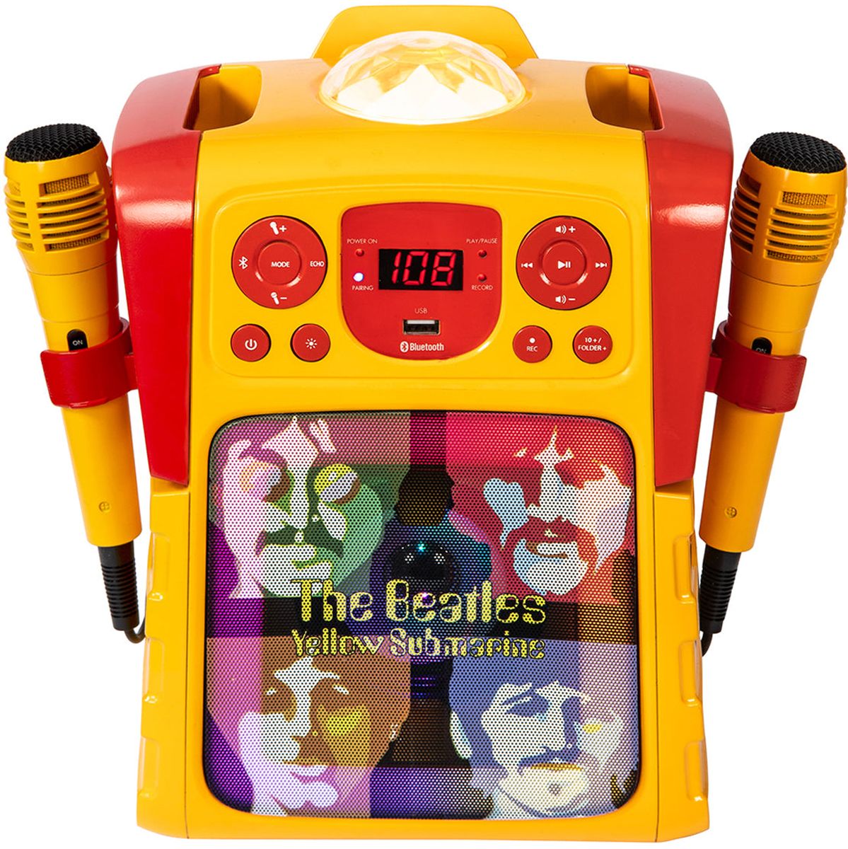 The Beatles Yellow Submarine Karaoke Speaker w/ Lightshow &amp; Two Microphones